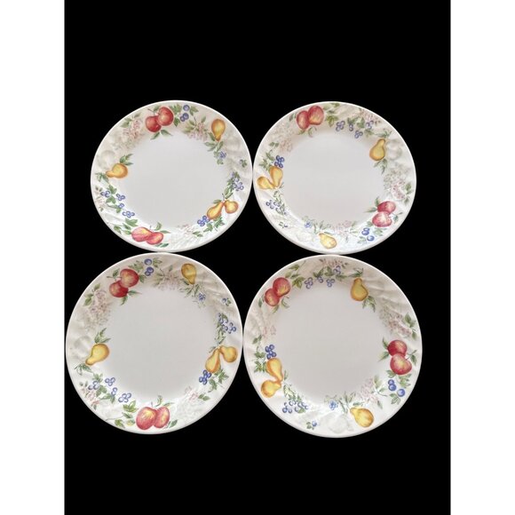 Corelle Chutney Garland Swirl Bread Plates Set of 4 Made in USA 7.25 Inches #1 - Picture 1 of 5